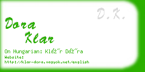 dora klar business card